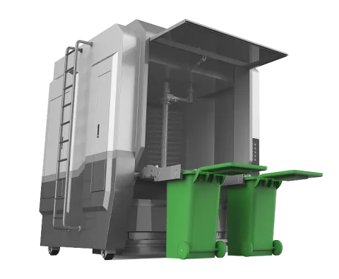 Double-compartment trash can cleaning equipment