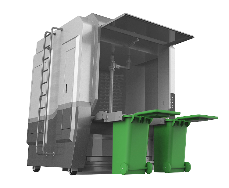 Double-compartment trash can cleaning equipment